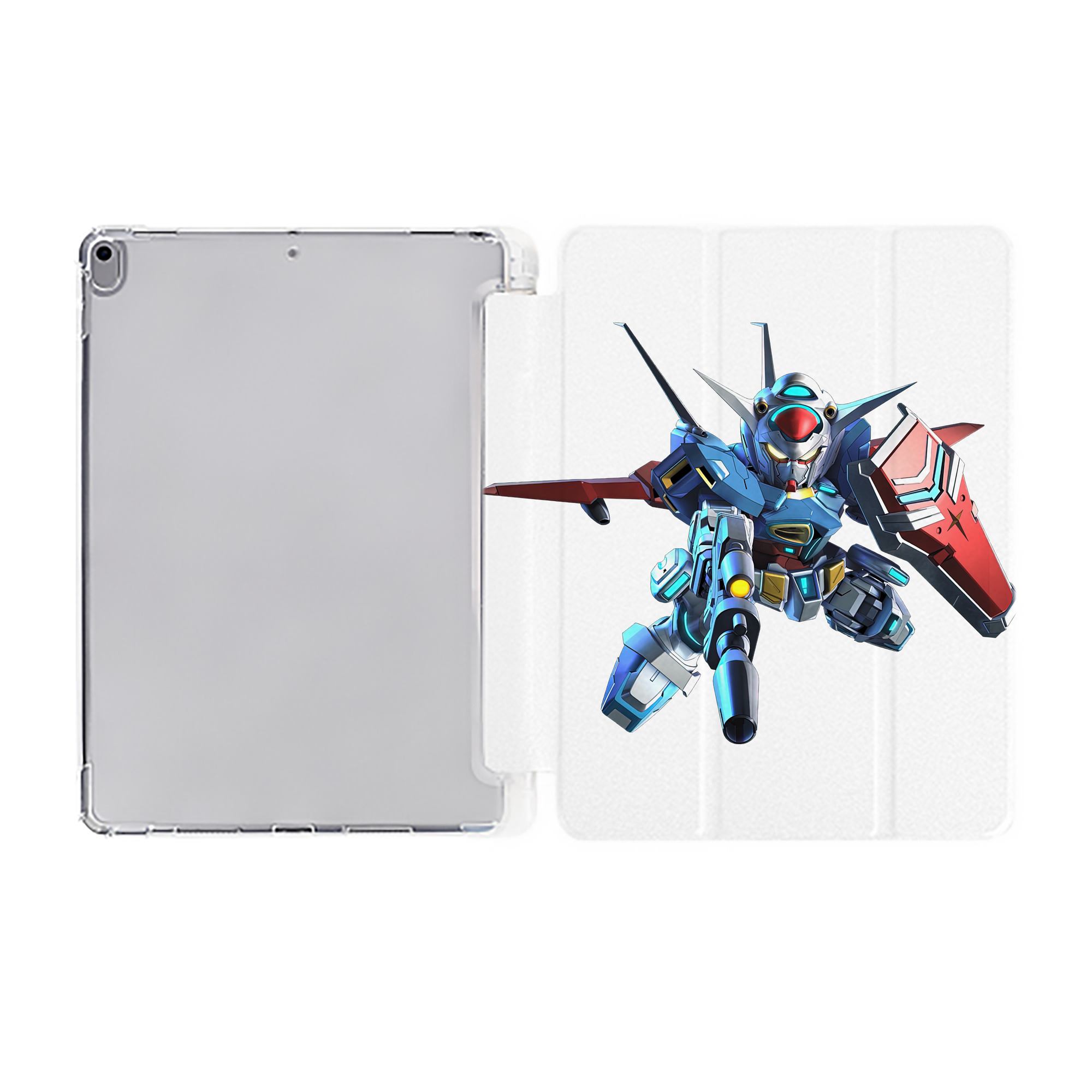 （画像用） 機動戦士ガンダム Mobile Suit Gundam IPad ケース ペン収納付き 三つ折りスタンド PUレザー×シリコン 対応機種9.5/10.5/10.9インチ